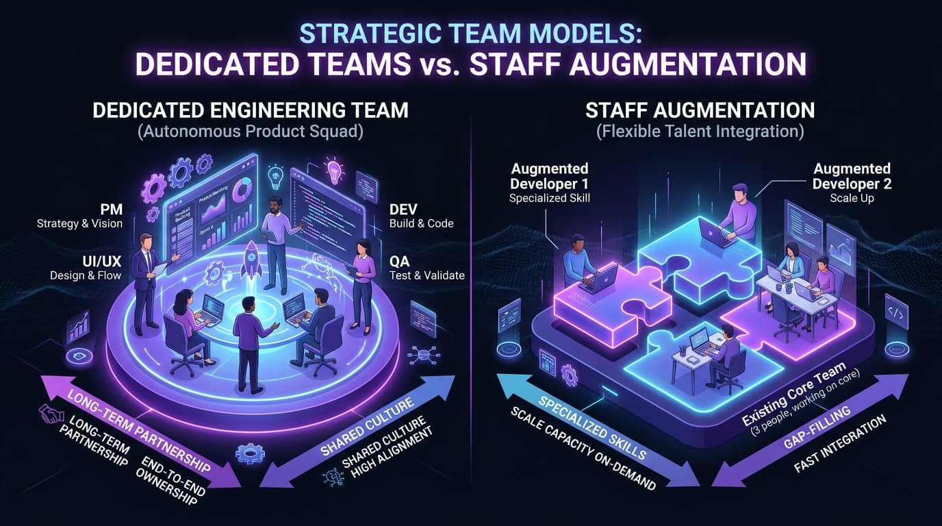 Dedicated Development Team vs. Staff Augmentation: Which Hiring Model Wins?